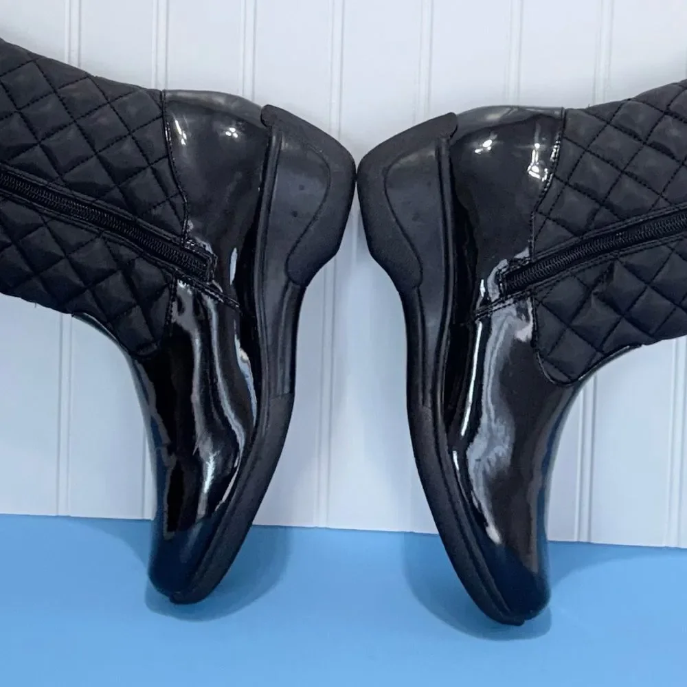 Bass Glacier Women's Black Quilted Calf Height Zipper Boots Size 9M